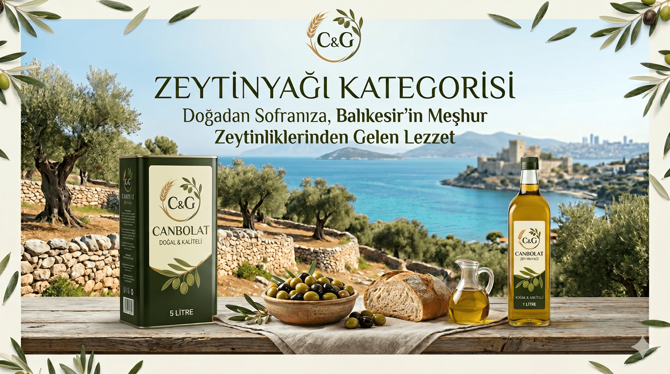 Balıkesir'in Bereketli<br>Topraklarından<br>Saf Sızma Zeytinyağı